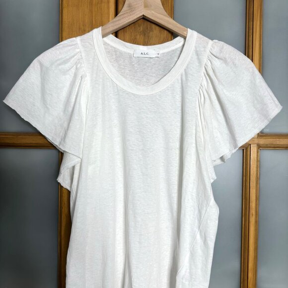 ALC Flutter Sleeve Cotton T-Shirt - Picture 2 of 7